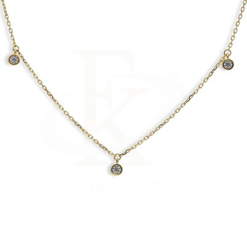 Sterling Silver 925 Gold Plated Solitaires Necklace - Fkjnklsl2926 Necklaces