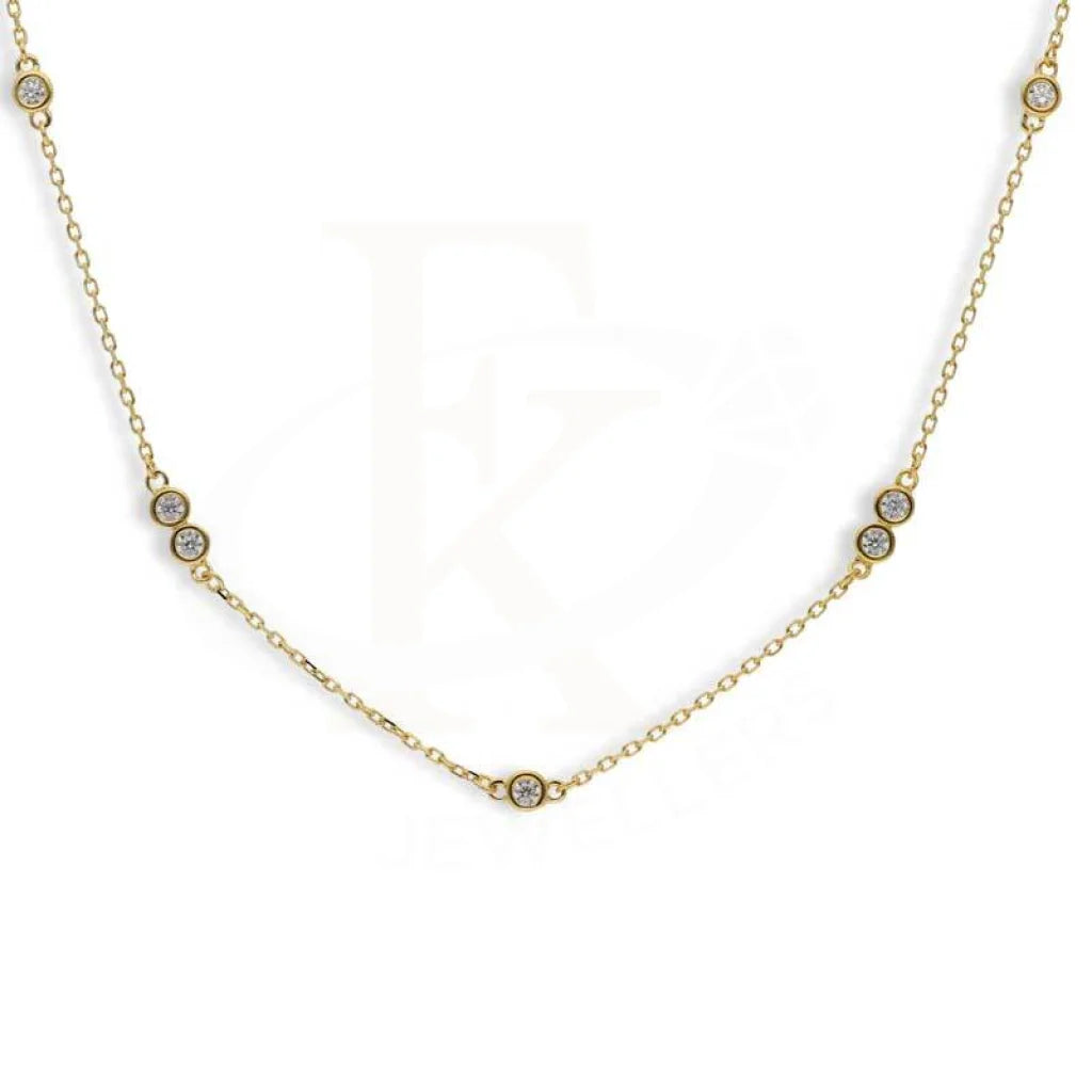 Sterling Silver 925 Gold Plated Solitaires Necklace - Fkjnklsl2934 Necklaces