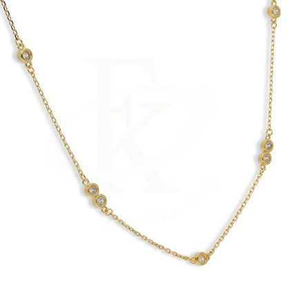 Sterling Silver 925 Gold Plated Solitaires Necklace - Fkjnklsl2934 Necklaces