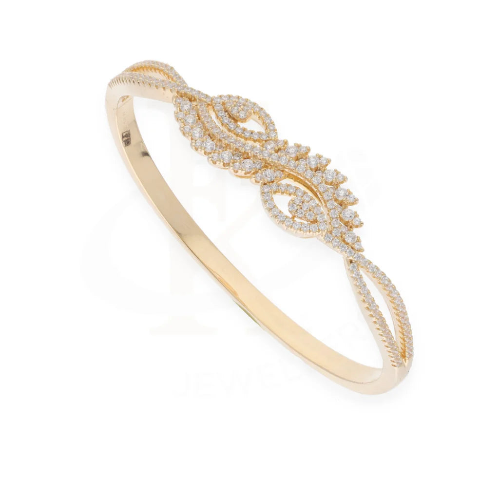 Sterling Silver 925 Gold Plated Zircon Bangle - Fkjbngsl7934 Bangles