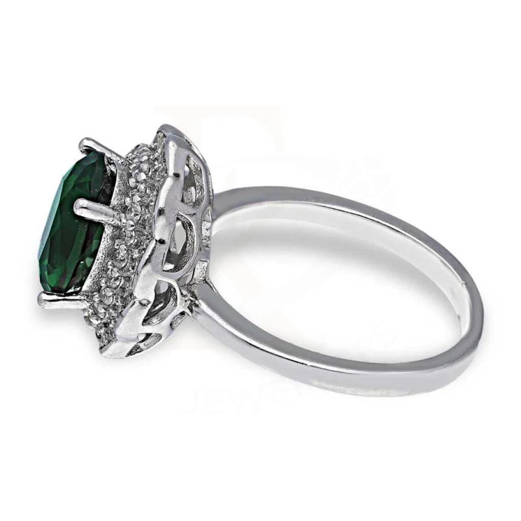 Italian Silver 925 Green Oval Shaped Solitaire Ring - Fkjrnsl3519 Rings