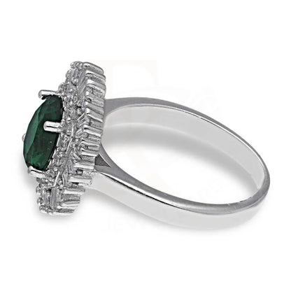 Italian Silver 925 Green Oval Shaped Solitaire Ring - Fkjrnsl3520 Rings