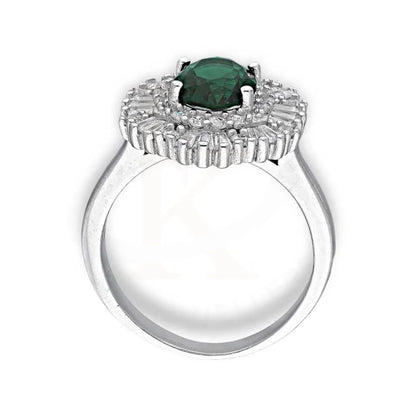 Italian Silver 925 Green Oval Shaped Solitaire Ring - Fkjrnsl3520 Rings