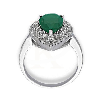 Italian Silver 925 Green Pear Shaped Solitaire Ring - Fkjrnsl3524 Rings