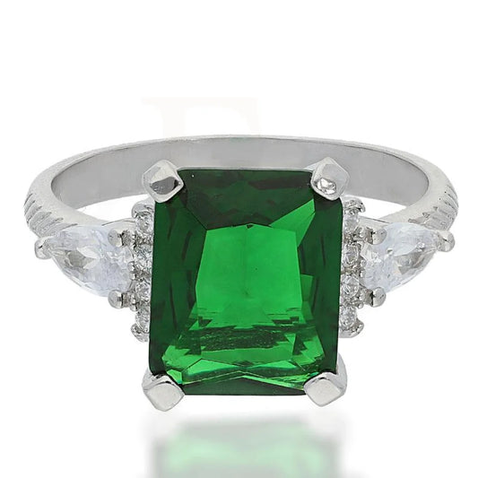 Italian Silver 925 Green Solitaire Ring - Fkjrnsl2275 Rings