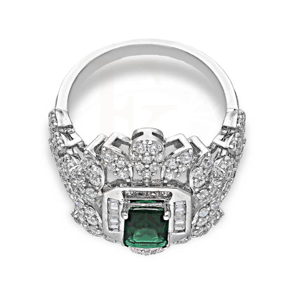 Italian Silver 925 Green Solitaire Ring - Fkjrnsl3521 Rings