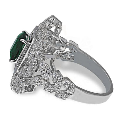 Italian Silver 925 Green Solitaire Ring - Fkjrnsl3521 Rings