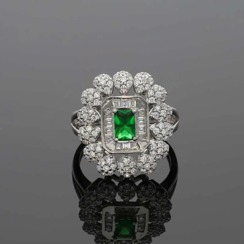 Italian Silver 925 Green Solitaire Ring - Fkjrnsl3523 Rings