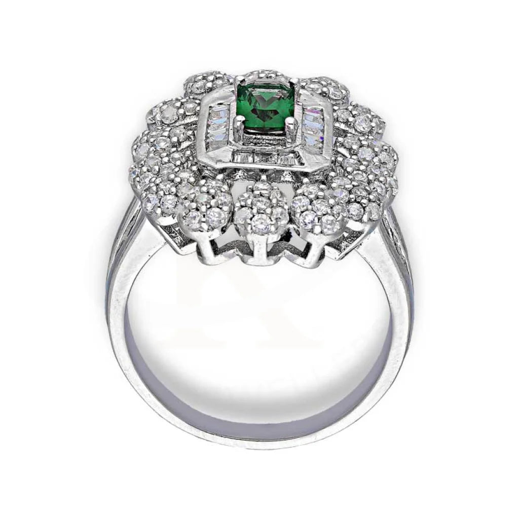 Italian Silver 925 Green Solitaire Ring - Fkjrnsl3523 Rings