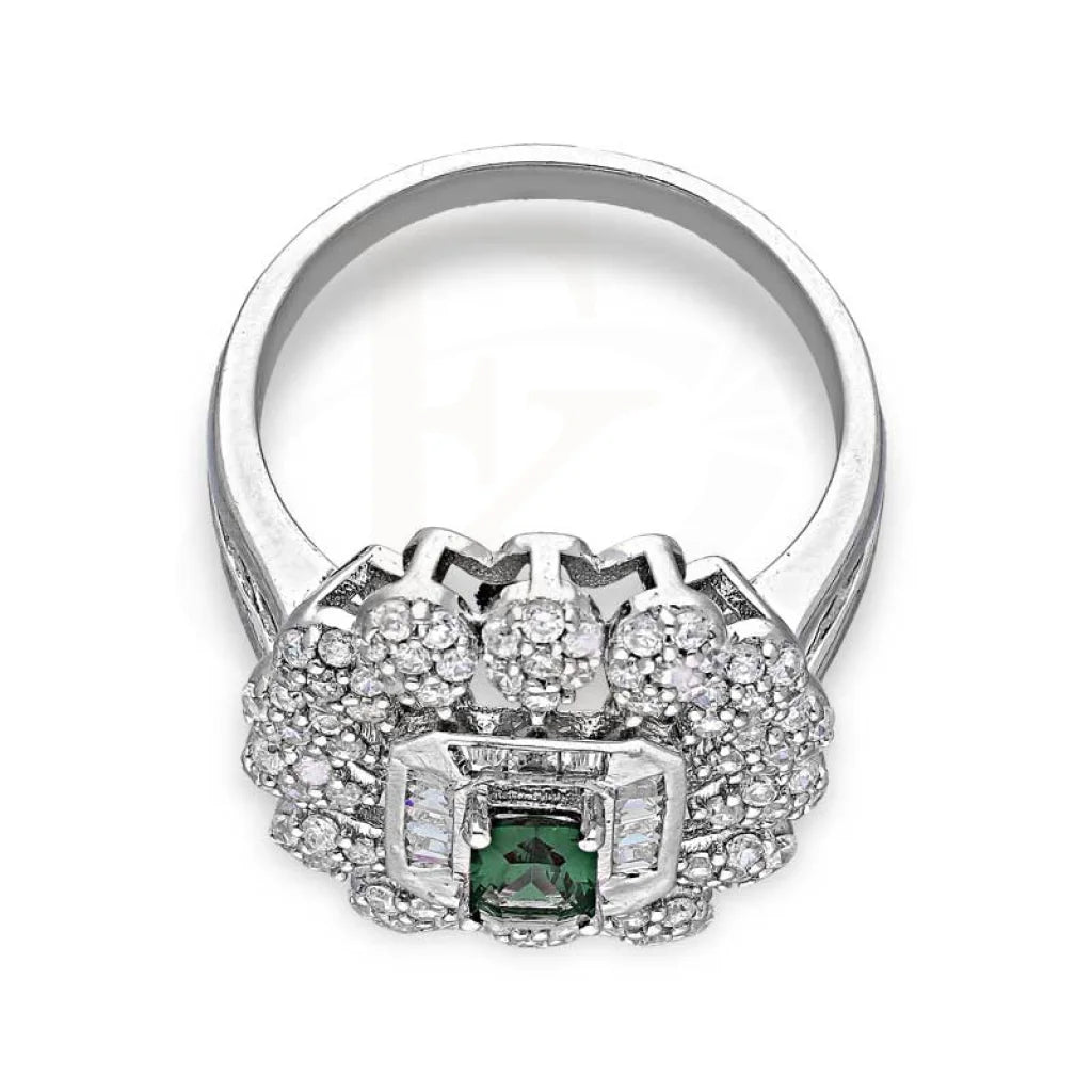 Italian Silver 925 Green Solitaire Ring - Fkjrnsl3523 Rings