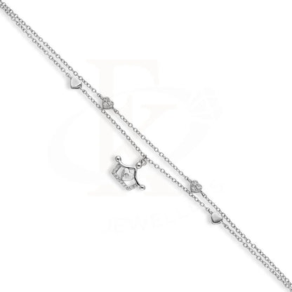 Italian Silver 925 Hanging Crown With Hearts Bracelet - Fkjbrlsl2561 Bracelets