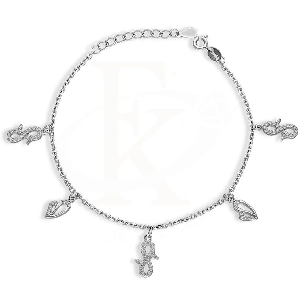 Italian Silver 925 Hanging Heart And Infinity Bracelet - Fkjbrlsl2612 Bracelets