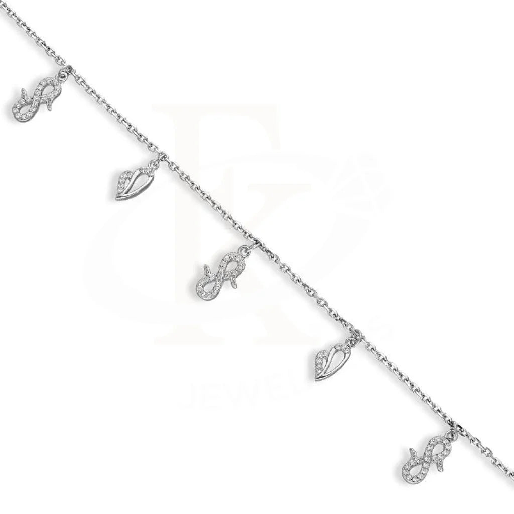 Italian Silver 925 Hanging Heart And Infinity Bracelet - Fkjbrlsl2612 Bracelets