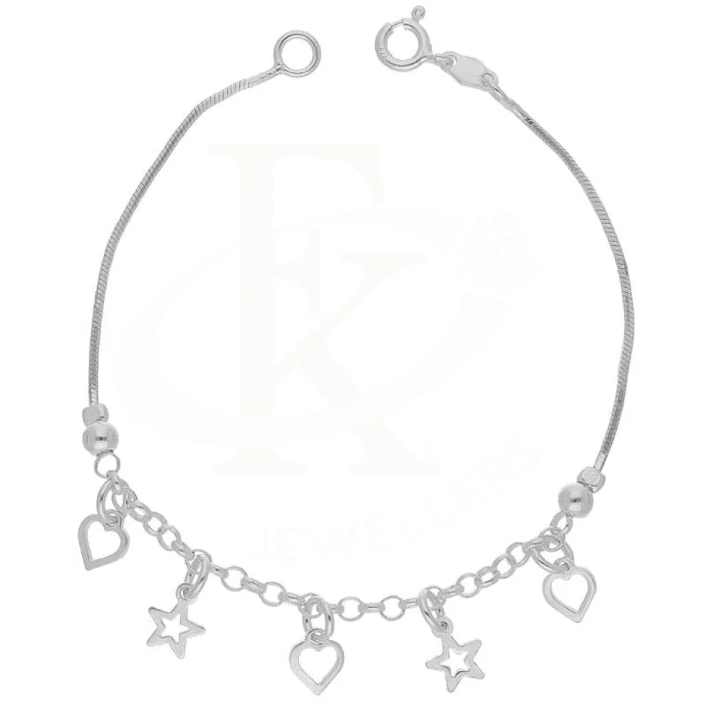 Italian Silver 925 Hanging Stars And Heart Bracelet - Fkjbrl1994 Bracelets