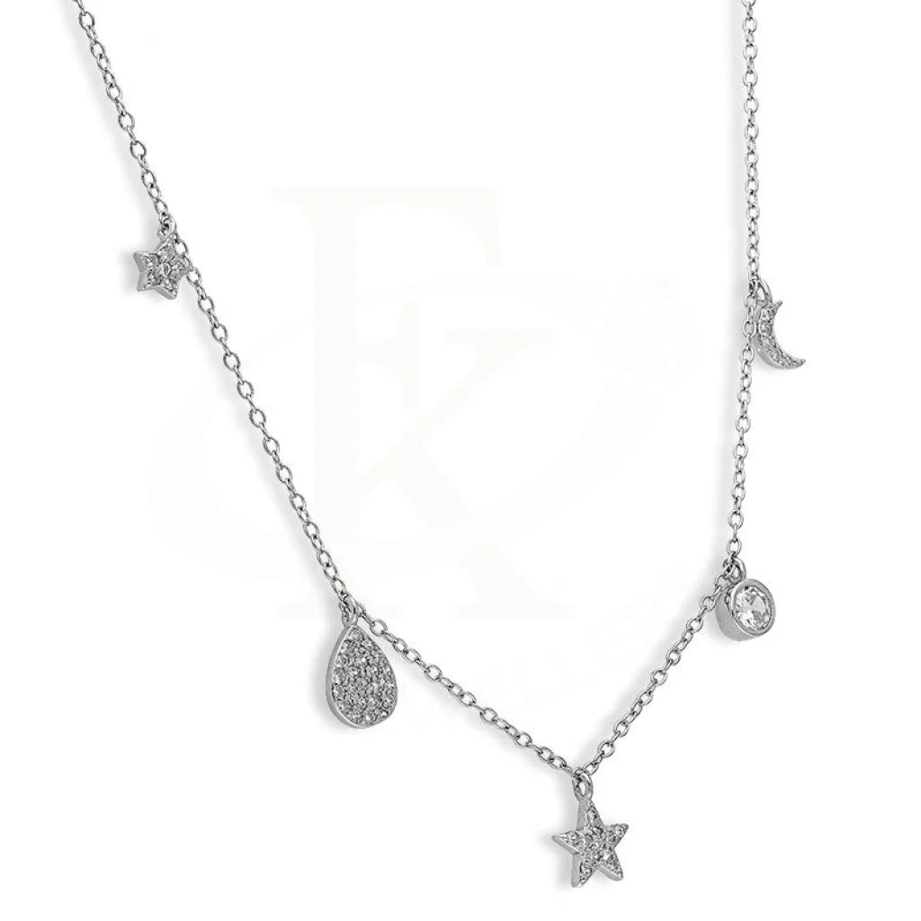 Italian Silver 925 Hanging Stars And Pears Necklace - Fkjnklsl2617 Necklaces