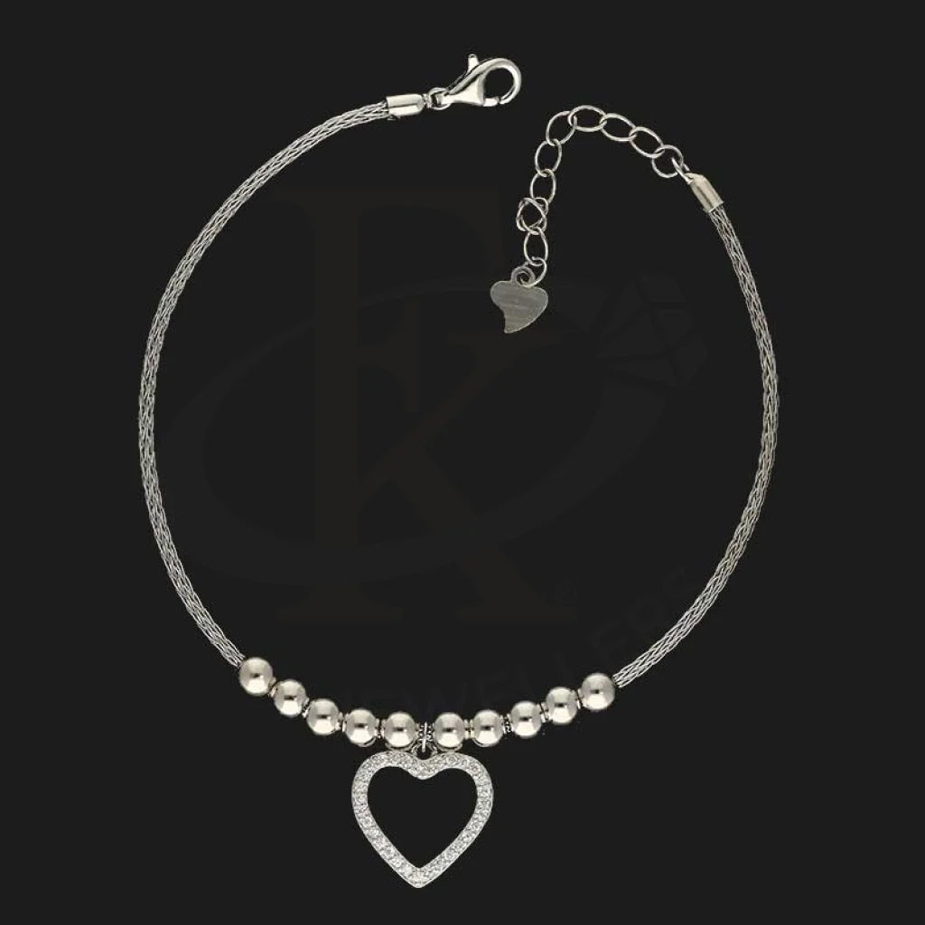 Sterling Silver 925 Heart Shaped Beads Bracelet - Fkjbrlsl2370 Bracelets