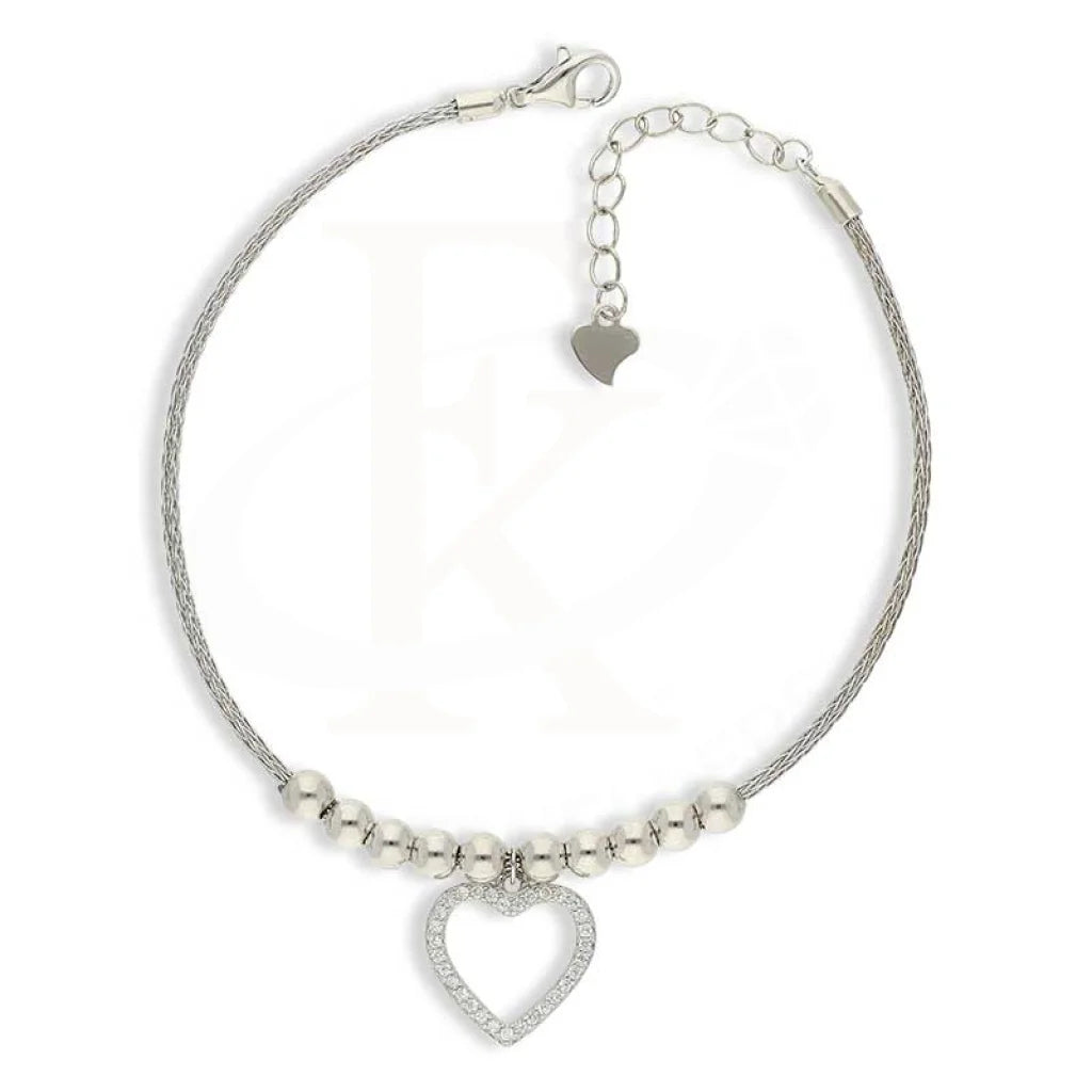 Sterling Silver 925 Heart Shaped Beads Bracelet - Fkjbrlsl2370 Bracelets