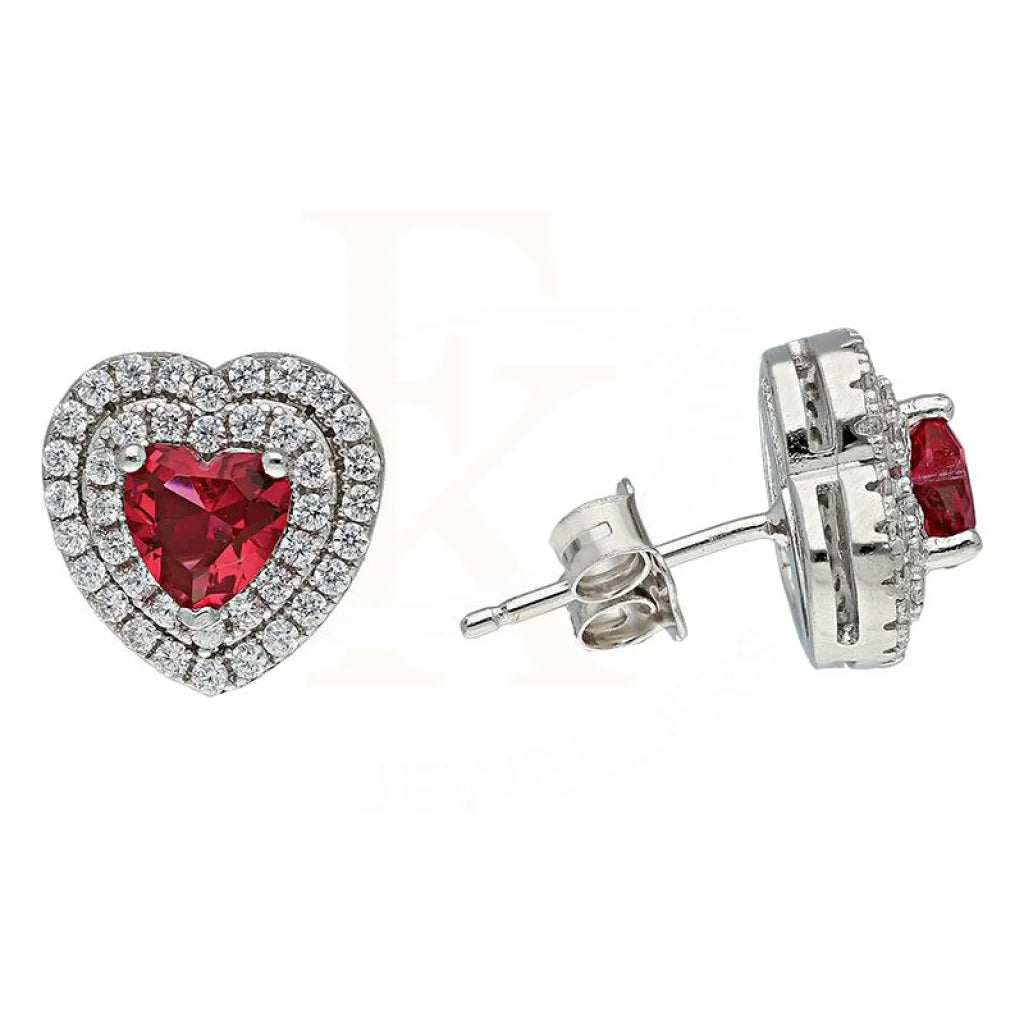 Italian Silver 925 Heart Shaped Solitaire Pendant Set (Necklace Earrings And Ring) - Fkjnklstsl2262