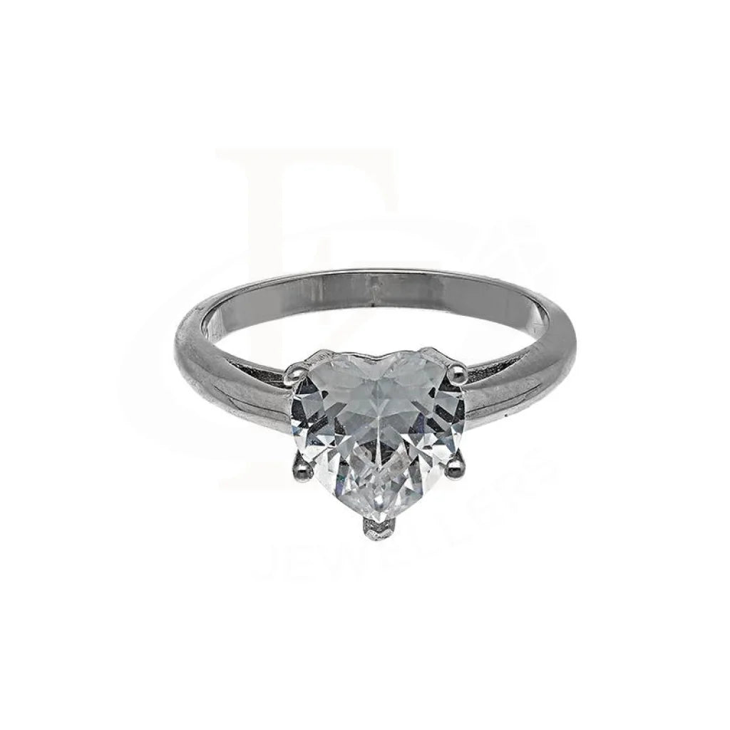 Italian Silver 925 Heart Shaped Solitaire Ring - Fkjrnsl3487 Rings