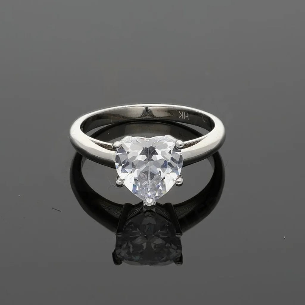 Italian Silver 925 Heart Shaped Solitaire Ring - Fkjrnsl3487 Rings