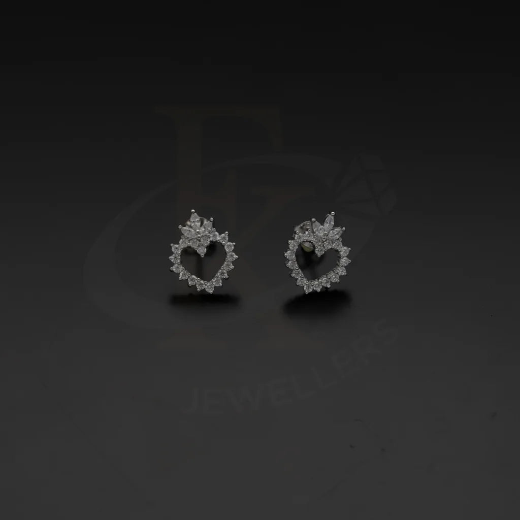 Sterling Silver 925 Heart Shaped Stud Earrings - Fkjernsl7971