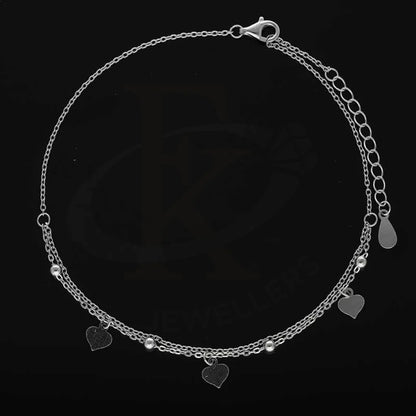 Sterling Silver 925 Hearts Anklet - Fkjanklsl2014 Anklets