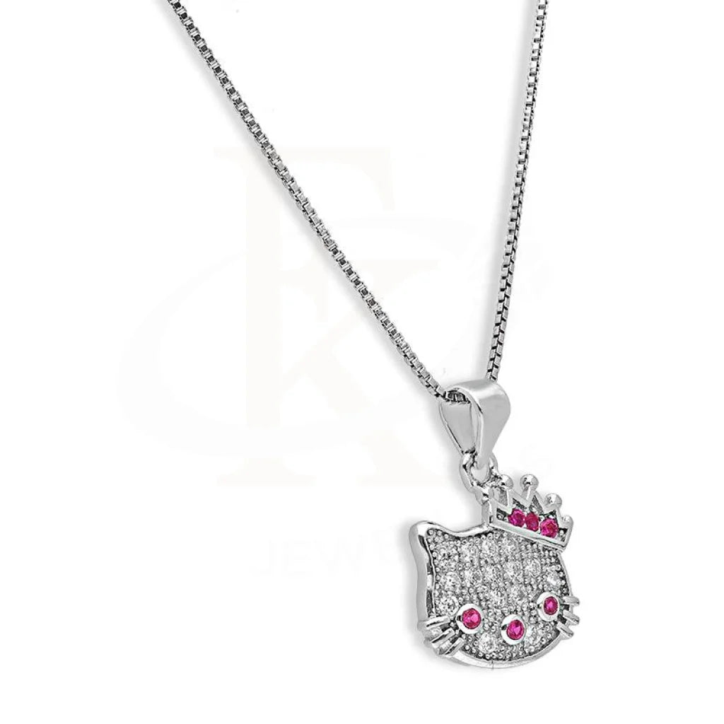 Italian Silver 925 Hello Kitty Pendant Set (Necklace Earrings And Ring) - Fkjnklstsl2314 Sets