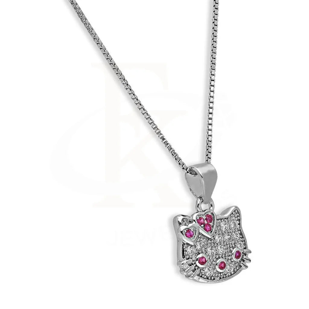 Italian Silver 925 Hello Kitty Pendant Set (Necklace Earrings And Ring) - Fkjnklstsl2315 Sets