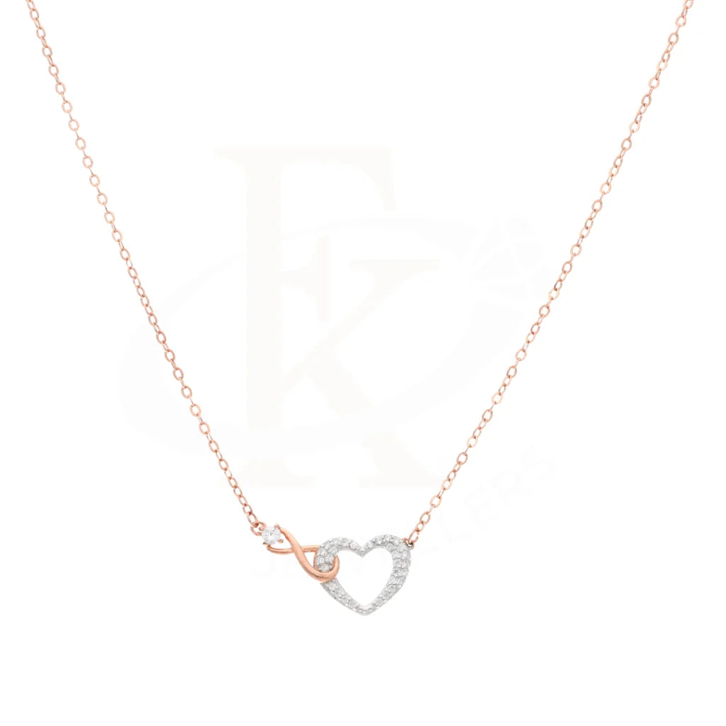 Sterling Silver 925 Infinity Cubic Zirconia Heart Necklace - Fkjnklsl8595 Necklaces