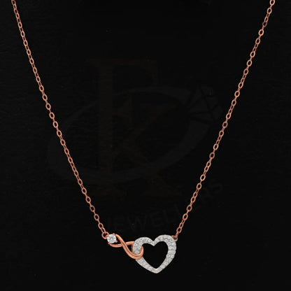 Sterling Silver 925 Infinity Cubic Zirconia Heart Necklace - Fkjnklsl8595 Necklaces