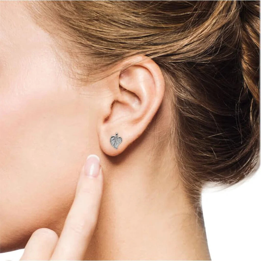 Italian Silver 925 Leaf Shaped Earrings - Fkjernsl2266