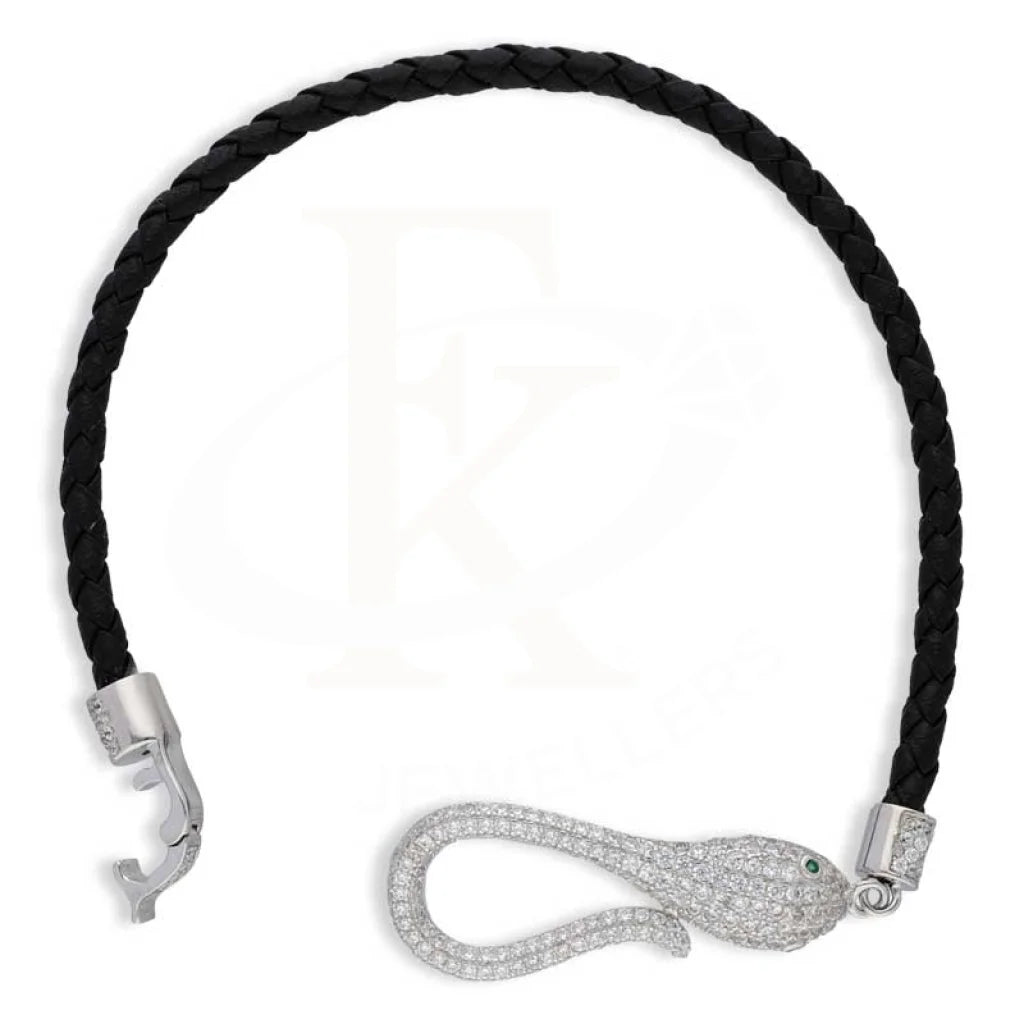 Sterling Silver 925 Leather Bracelet - Fkjbrlsl2858 Bracelets