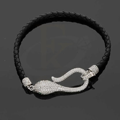 Sterling Silver 925 Leather Bracelet - Fkjbrlsl2858 Bracelets