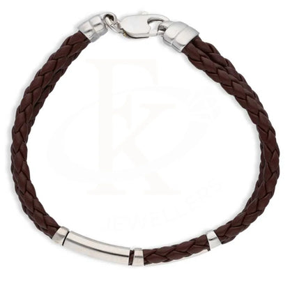 Sterling Silver 925 Leather Bracelet - Fkjbrlsl2859 Bracelets