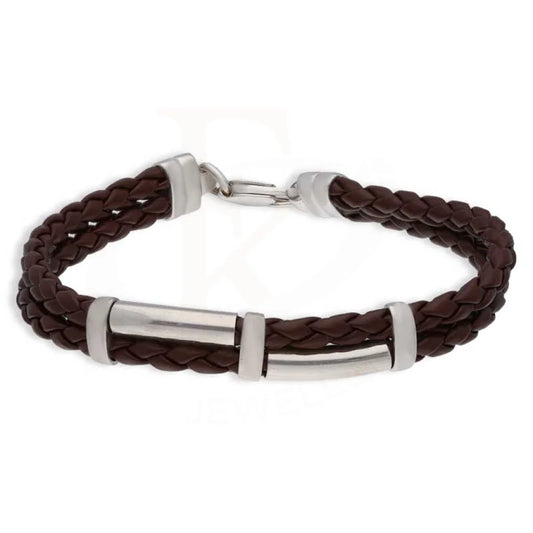 Sterling Silver 925 Leather Bracelet - Fkjbrlsl2859 Bracelets