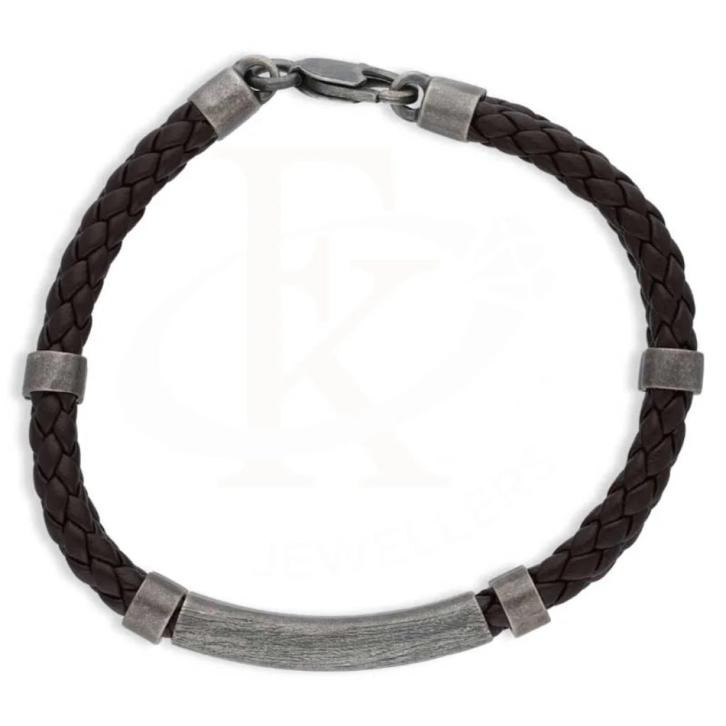 Sterling Silver 925 Leather Bracelet - Fkjbrlsl2863 Bracelets