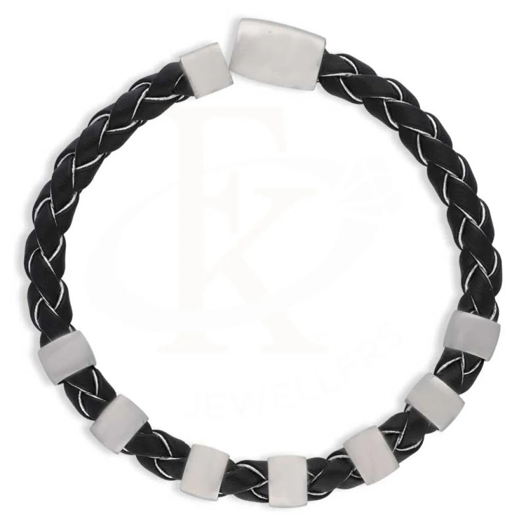 Sterling Silver 925 Leather Bracelet - Fkjbrlsl2865 Bracelets