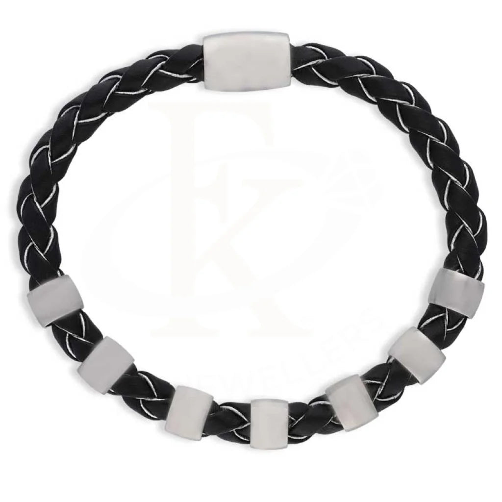 Sterling Silver 925 Leather Bracelet - Fkjbrlsl2865 Bracelets