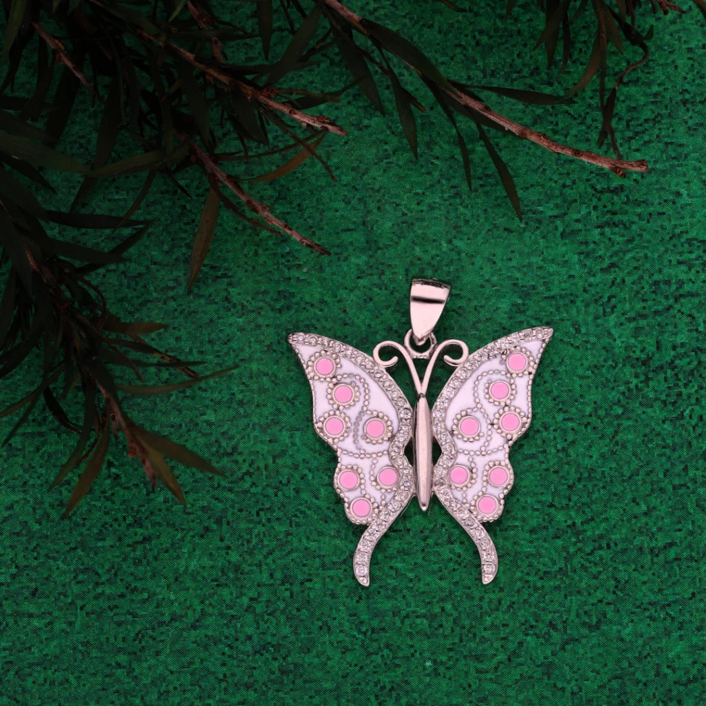 Sterling Silver 925 Luxury Statement Butterfly Pendant - Fkjpndsl8597 Necklaces