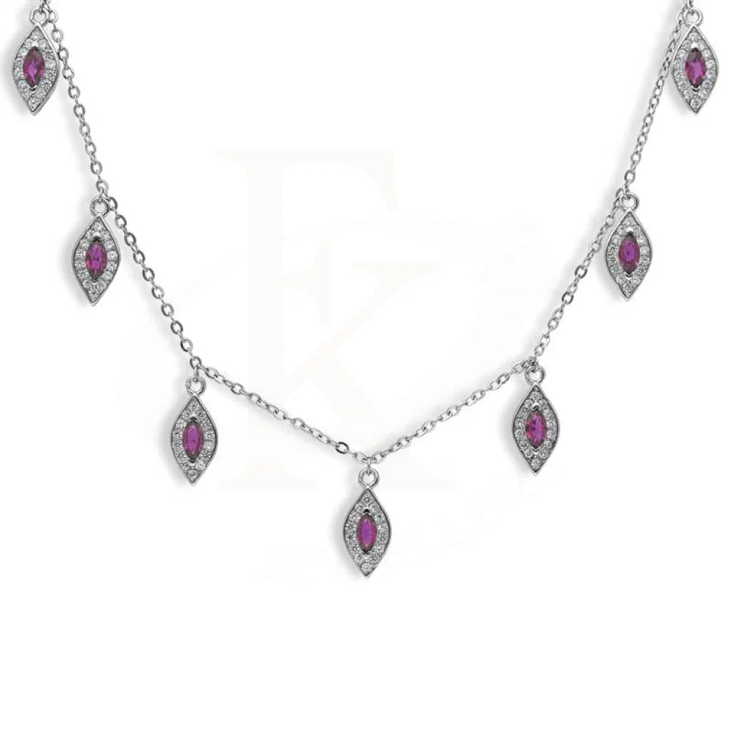 Sterling Silver 925 Marquise Shaped Necklace - Fkjnklsl2953 Necklaces