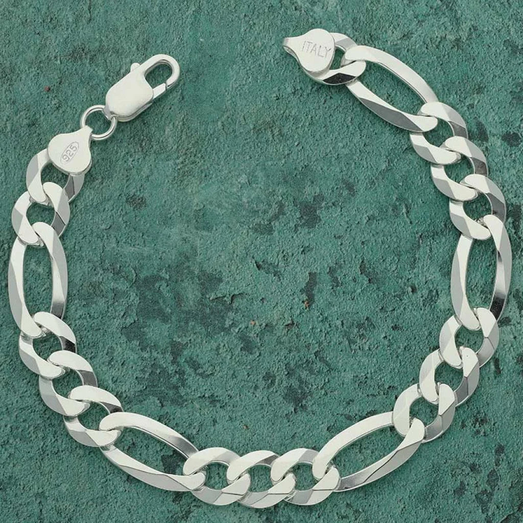 Italian Silver 925 Mens Figaro Bracelet - Fkjbrlsl2646 Bracelets