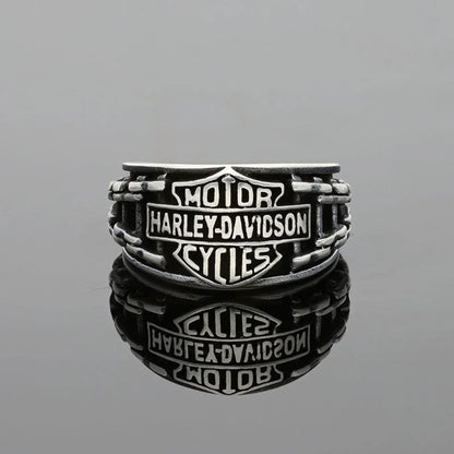 Italian Silver 925 Mens Harley Davidson Biker Ring - Fkjrnsl2501 Rings