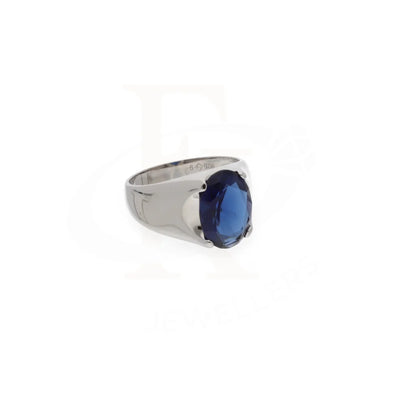 Sterling Silver 925 Mens Solitaire Blue Zircon Stone Ring - Fkjrnsl8247 Rings
