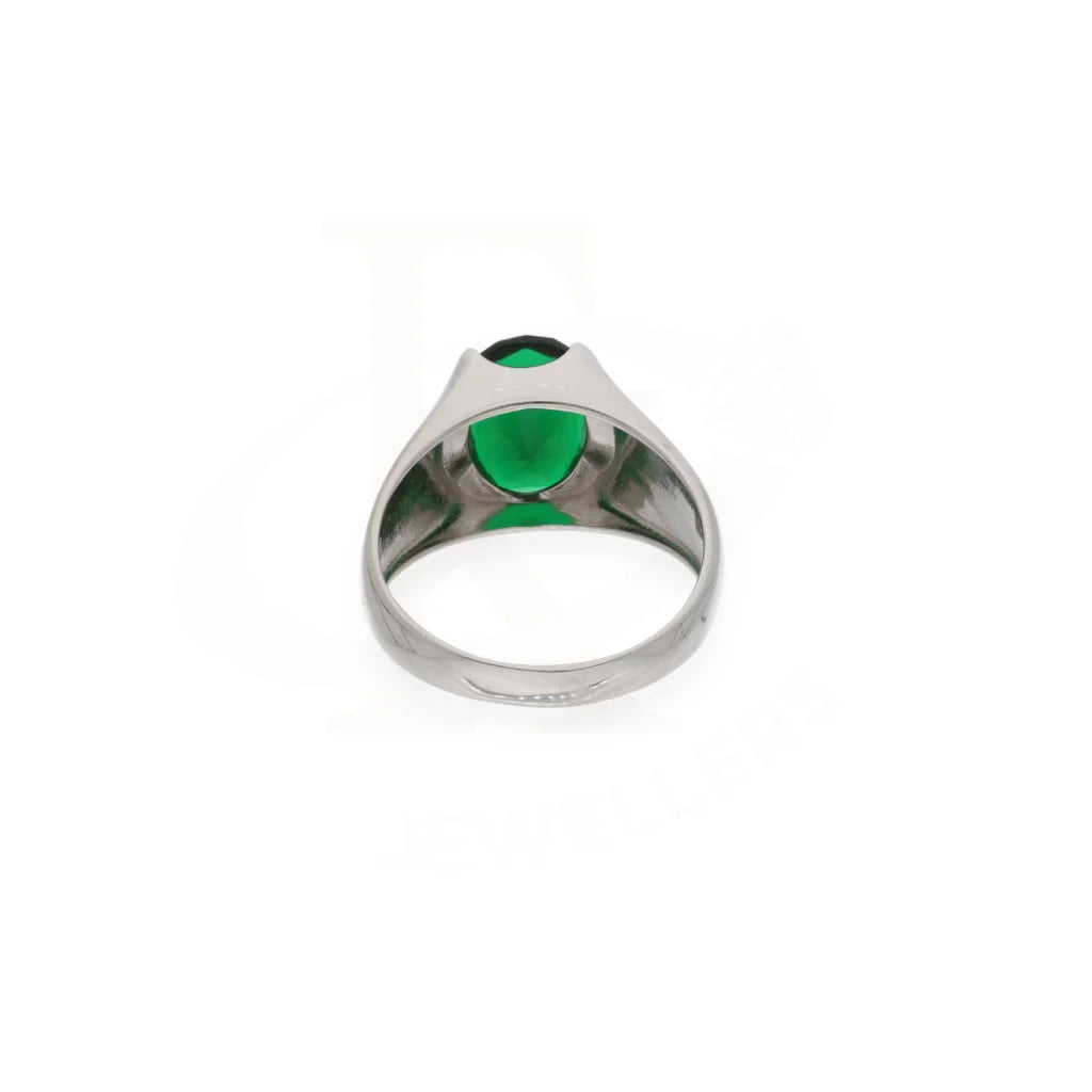 Sterling Silver 925 Mens Solitaire Green Zircon Stone Ring - Fkjrnsl8245 Rings