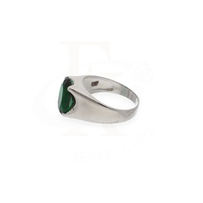 Sterling Silver 925 Mens Solitaire Green Zircon Stone Ring - Fkjrnsl8245 Rings