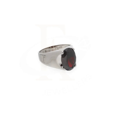 Sterling Silver 925 Mens Solitaire Red Zircon Stone Ring - Fkjrnsl8246 Rings