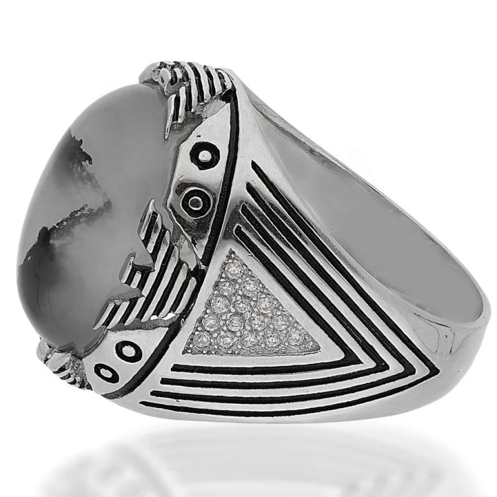 Italian Silver 925 Mens Solitaire Ring - Fkjrnsl2533 Rings