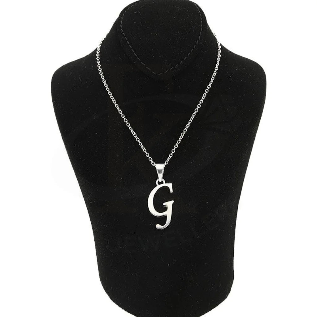 Italian Silver 925 Necklace (Chain With Alphabet Pendant) - Fkjnklsl1998 Letter G / 5.63 Grams