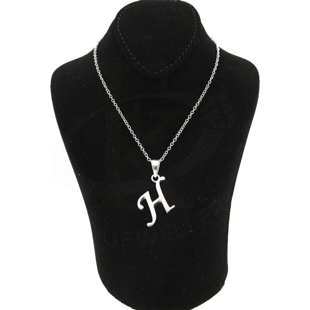 Italian Silver 925 Necklace (Chain With Alphabet Pendant) - Fkjnklsl1998 Letter H / 6.07 Grams