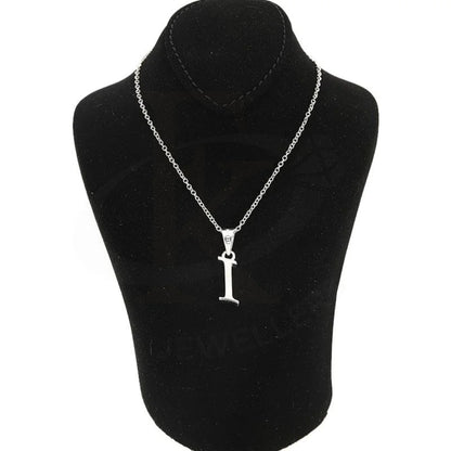 Italian Silver 925 Necklace (Chain With Alphabet Pendant) - Fkjnklsl1998 Letter I / 3.85 Grams